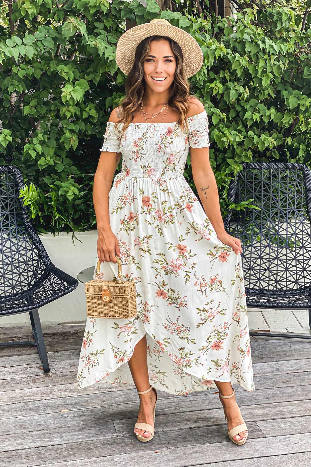 Floral Smock White Dress Ivory Plus Chiffon Floral Smock Dress Boohoo USA Floral Smock White Dress Ivory Plus Chiffon Floral Smock Dress Boohoo USA