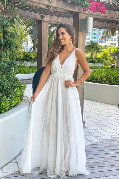 white formal maxi dress