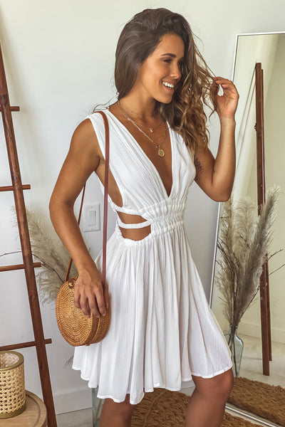white summer short dress