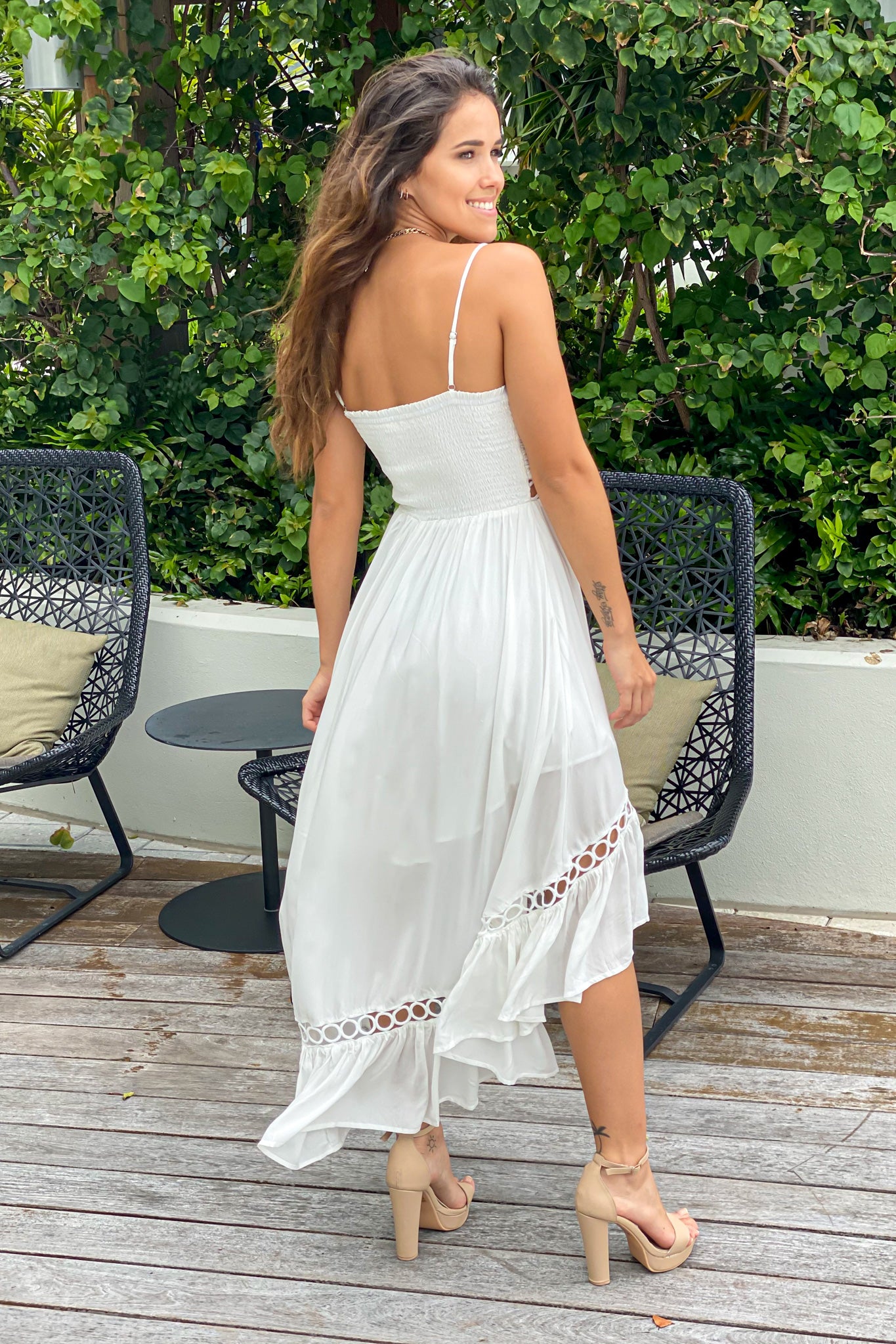 white vacation dress