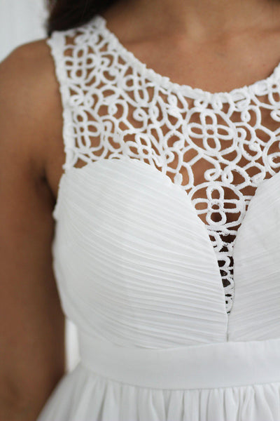 Ivory Crochet Short Dress