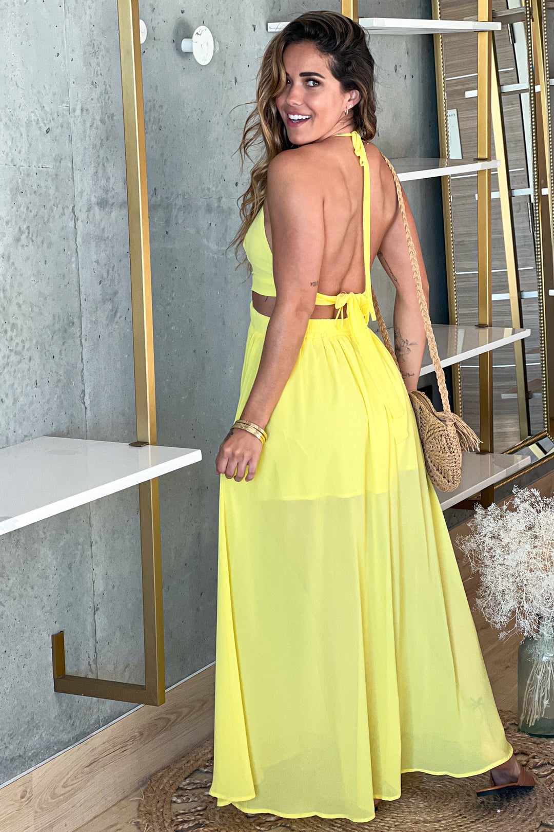 Yellow Dress With Cut Out